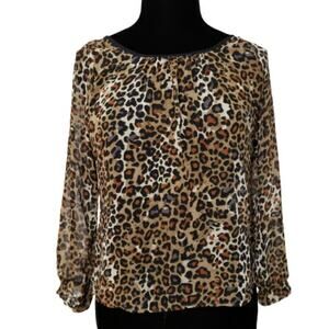 Cheetah Animal Print Open Back Top Medium